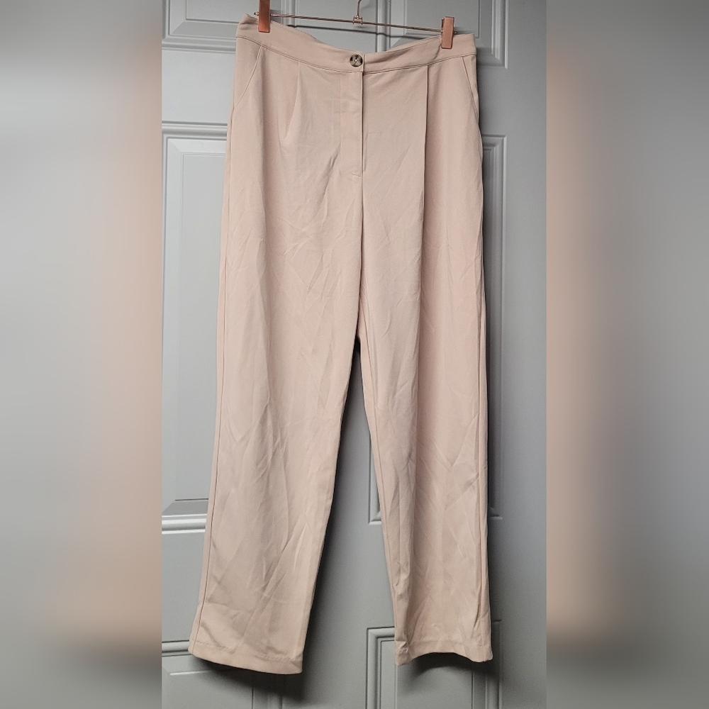 Good luck gem beige Women's Pants size Large straight - pleated